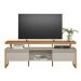 Rack Bancada Decorativo Elora MDP/MDF TV até 70 Polegadas Nichos Nature/Off White G77 - Gran Belo