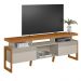 Rack Bancada Decorativo Elora MDP/MDF TV até 70 Polegadas Nichos Nature/Off White G77 - Gran Belo