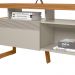 Rack Bancada Decorativo Elora MDP/MDF TV até 70 Polegadas Nichos Nature/Off White G77 - Gran Belo