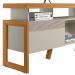 Rack Bancada Decorativo Elora MDP/MDF TV até 70 Polegadas Nichos Nature/Off White G77 - Gran Belo