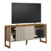 Rack Bancada Decorativo Gael MDP/MDF TV até 55 Polegadas Porta Nature/Off White G77 - Gran Belo