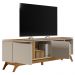 Rack Bancada Decorativo Hiro MDP/MDF TV até 70 Polegadas com Nichos Nature/Off White G77 - Gran Belo