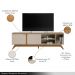 Rack Bancada Decorativo Hiro MDP/MDF TV até 70 Polegadas com Nichos Nature/Off White G77 - Gran Belo