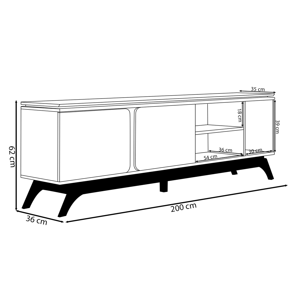 Rack Bancada Decorativo Hiro MDP/MDF TV até 70 Polegadas com Nichos Nature/Off White G77 - Gran Belo
