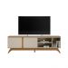 Rack Bancada Decorativo Hiro MDP/MDF TV até 70 Polegadas com Nichos Nature/Off White G77 - Gran Belo