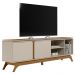 Rack Bancada Decorativo Hiro MDP/MDF TV até 70 Polegadas com Nichos Nature/Off White G77 - Gran Belo
