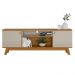 Rack Bancada Decorativo MDP/MDF TV até 75 Polegadas Portas Cronos Nature/Off White G77 - Gran Belo