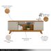 Rack Bancada Decorativo MDP/MDF TV até 75 Polegadas Portas Cronos Nature/Off White G77 - Gran Belo