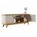 Rack Bancada Decorativo MDP/MDF TV até 75 Polegadas Portas Cronos Nature/Off White G77 - Gran Belo