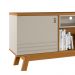 Rack Bancada Decorativo MDP/MDF TV até 75 Polegadas Portas Cronos Nature/Off White G77 - Gran Belo