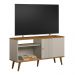 Rack Bancada Ruan MDP/MDF TV até 50 Polegadas Porta e Nichos Nature/Off White G77 - Gran Belo
