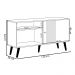 Rack Bancada Ruan MDP/MDF TV até 50 Polegadas Porta e Nichos Nature/Off White G77 - Gran Belo