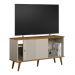 Rack Bancada Ruan MDP/MDF TV até 50 Polegadas Porta e Nichos Nature/Off White G77 - Gran Belo