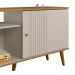 Rack Bancada Ruan MDP/MDF TV até 50 Polegadas Porta e Nichos Nature/Off White G77 - Gran Belo