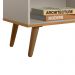 Rack Bancada Ruan MDP/MDF TV até 50 Polegadas Porta e Nichos Nature/Off White G77 - Gran Belo