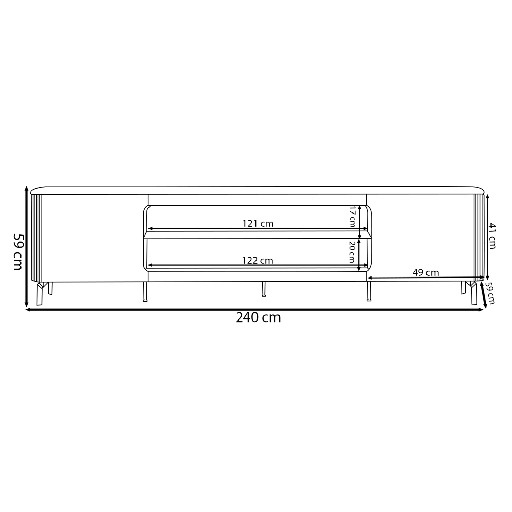 Rack Bancada Switch MDP/MDF TV até 85 Polegadas LED Prateleiras Tauari/Off White G77 - Gran Belo