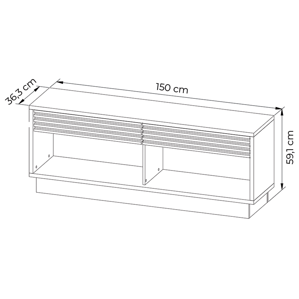 Rack Bancada para TV até 42 Sala de Estar RA2003 Natural/Off White G69 - Gran Belo