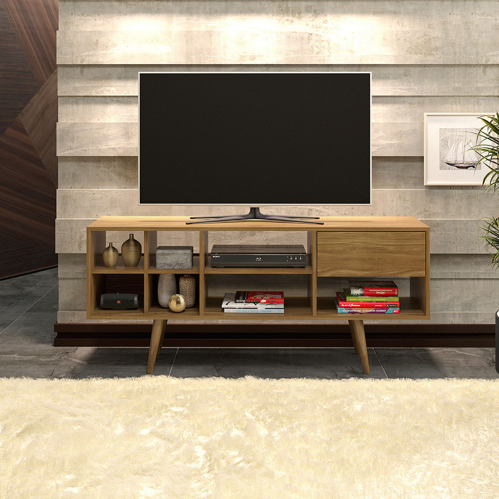 Rack Bancada para TV até 65 Sala de Estar R1462 Natural G69 - Gran Belo