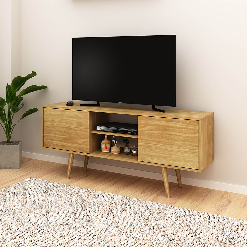 Rack Bancada para TV até 65 Sala de Estar R1464 Natural G69 - Gran Belo