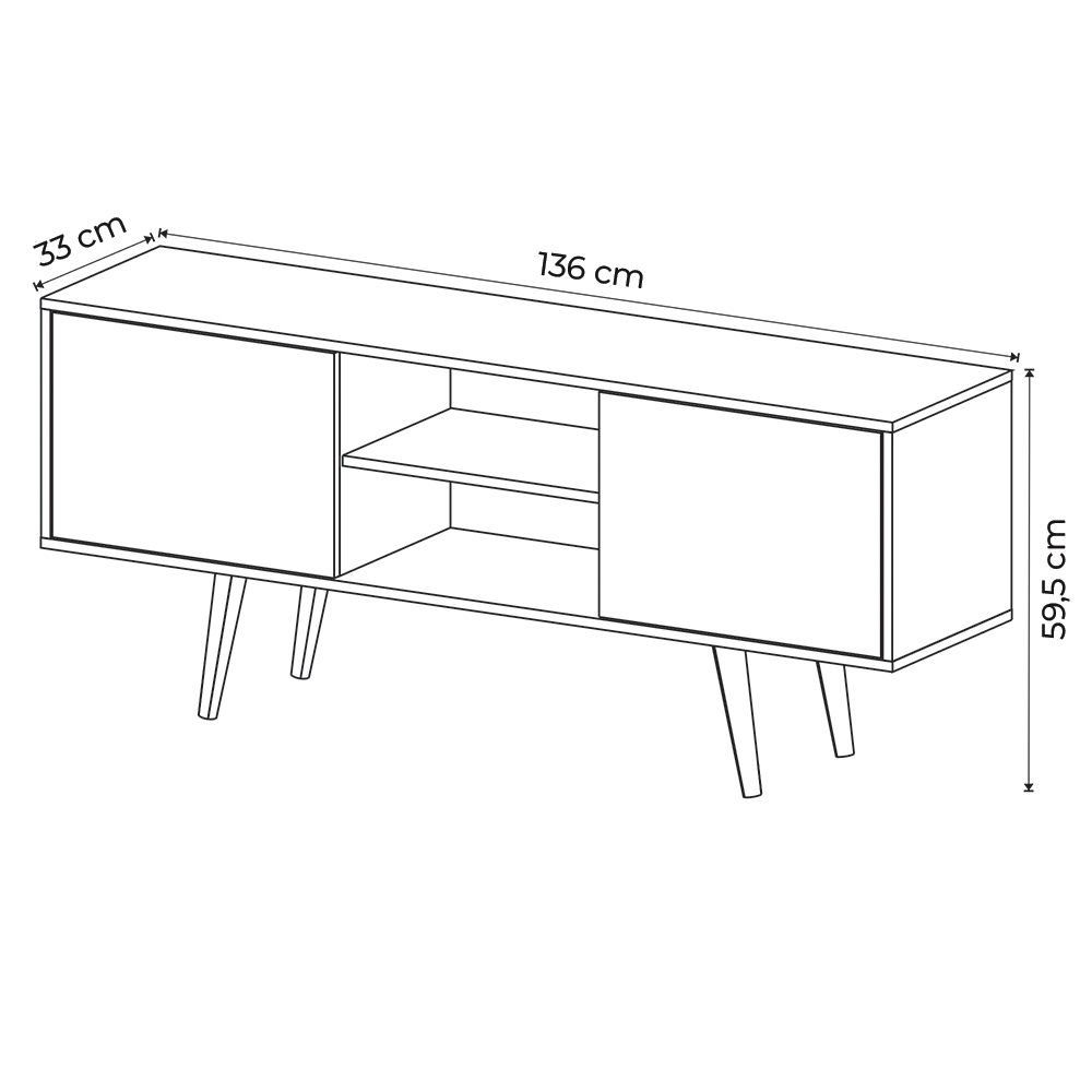 Rack Bancada para TV até 65 Sala de Estar R1464 Natural G69 - Gran Belo