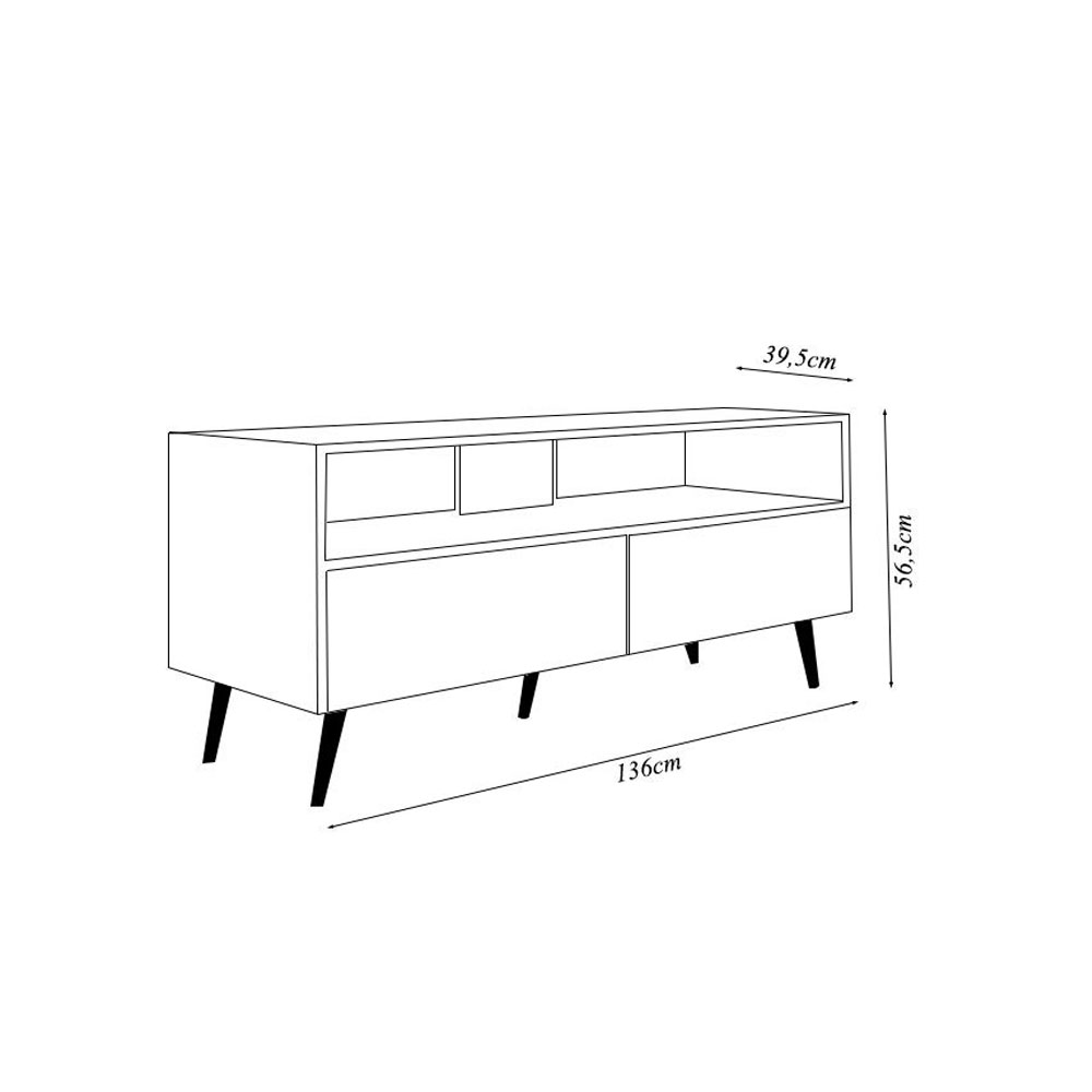 Rack Bancada para TVs até 55 Adawi MDP/BP Branco G96 - Gran Belo