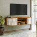 Rack Suspenso Reggio Decorativo 2 Portas Deslizantes MDP até 60 Cinamomo/OffWhite G97 - Gran Belo