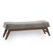 Recamier Design Contemporâneo 160cm Lionel Pés Madeira Linho Cinza/Natural G62 - Gran Belo
