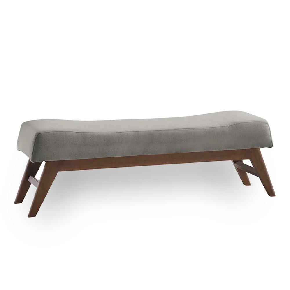 Recamier Design Contemporâneo 160cm Lionel Pés Madeira Linho Cinza/Natural G62 - Gran Belo