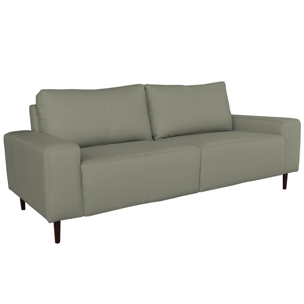 Sofá 03 Lugares Sala de Estar Recepção 220cm Bipartido Brad Couro Fendi G58 - Gran Belo