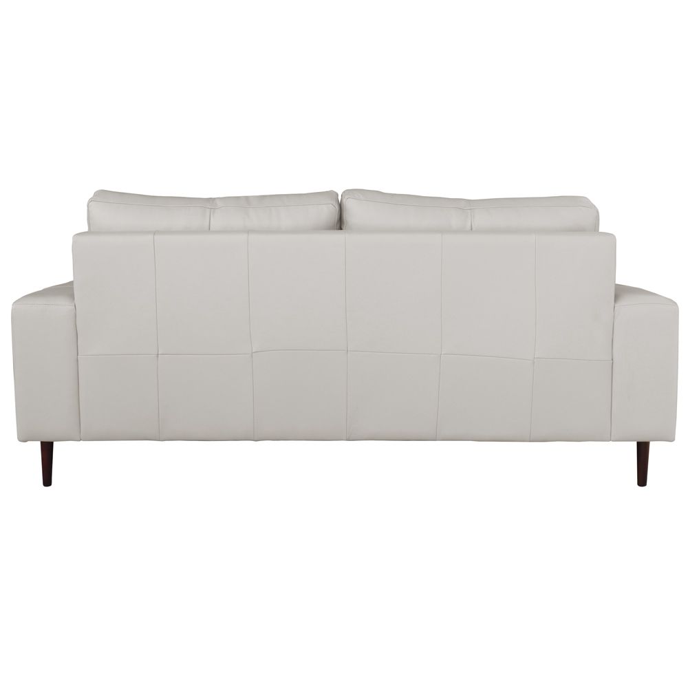 Sofá 03 Lugares Sala de Estar Recepção 220cm Bipartido Brad Couro Off White G58 - Gran Belo