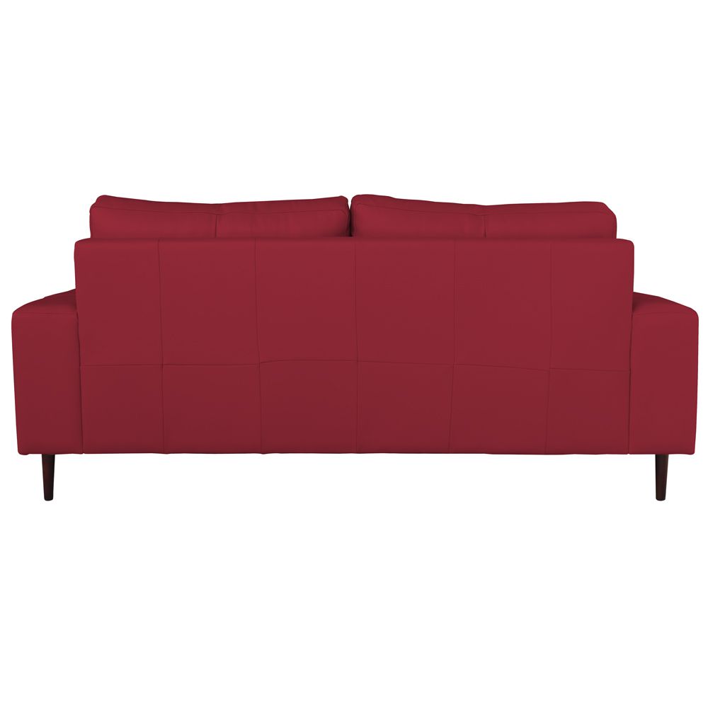 Sofá 03 Lugares Sala de Estar Recepção 220cm Bipartido Brad Couro Vermelho G58 - Gran Belo