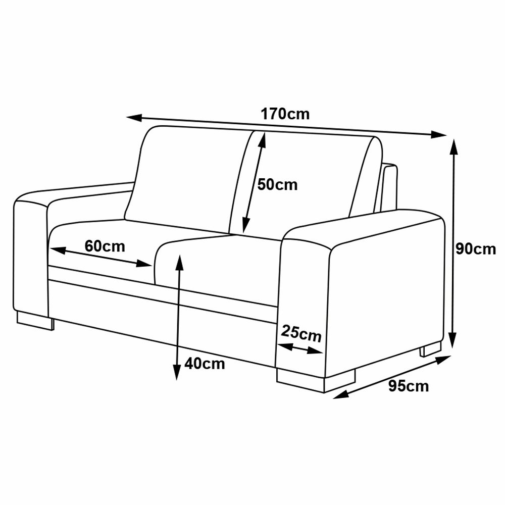 Sofá 2 Lugares 170cm Milano Couro Marrom Fosco - Gran Belo