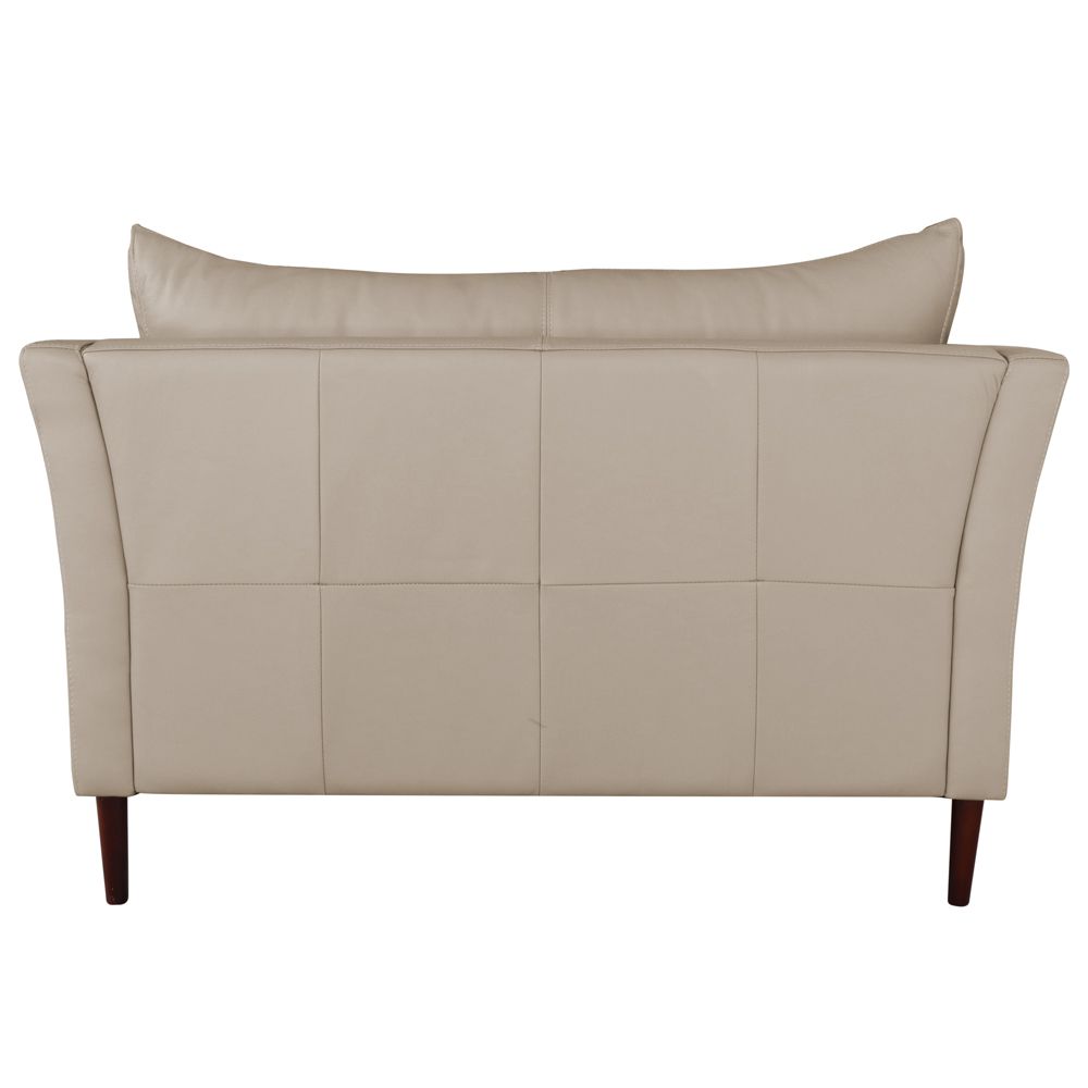 Sofá 2 Lugares Decorativo Sala de Estar 120cm Pés Palito Lubbock Couro Bege G58 - Gran Belo