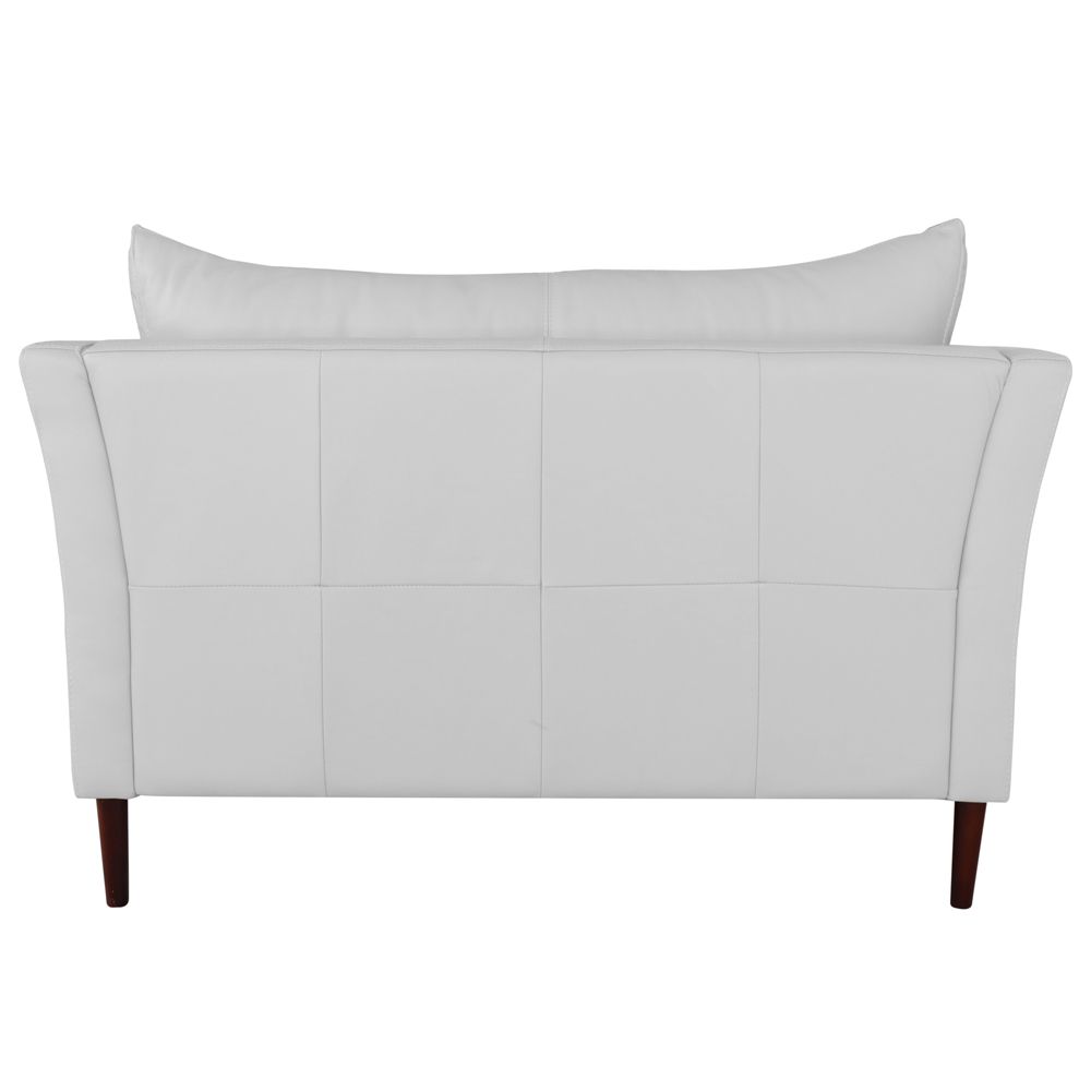 Sofá 2 Lugares Decorativo Sala de Estar 120cm Pés Palito Lubbock Couro Branco G58 - Gran Belo