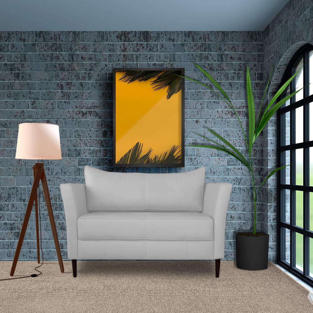 Sofá 2 Lugares Decorativo Sala de Estar 120cm Pés Palito Lubbock Couro Branco G58 - Gran Belo