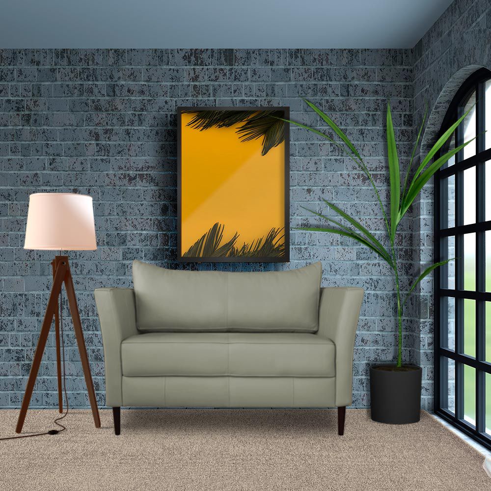 Sofá 2 Lugares Decorativo Sala de Estar 120cm Pés Palito Lubbock Couro Fendi G58 - Gran Belo
