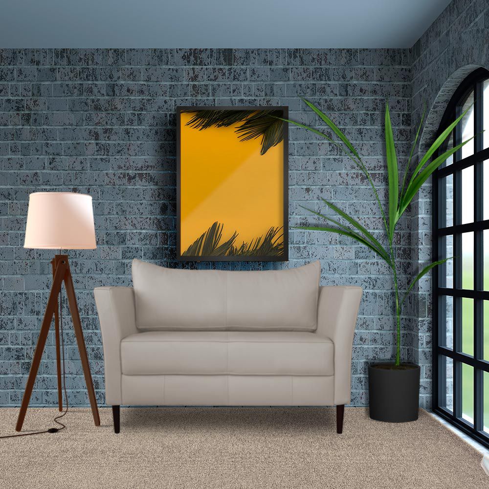 Sofá 2 Lugares Decorativo Sala de Estar 120cm Pés Palito Lubbock Couro Off White G58 - Gran Belo