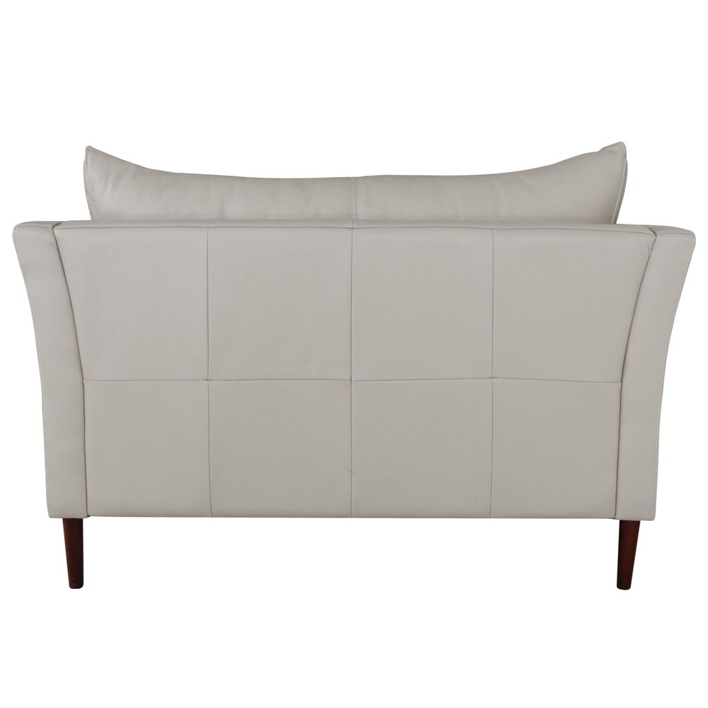 Sofá 2 Lugares Decorativo Sala de Estar 120cm Pés Palito Lubbock Couro Off White G58 - Gran Belo