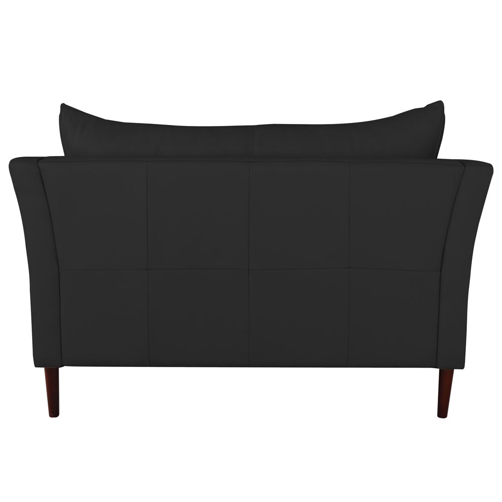 Sofá 2 Lugares Decorativo Sala de Estar 120cm Pés Palito Lubbock Couro Preto G58 - Gran Belo