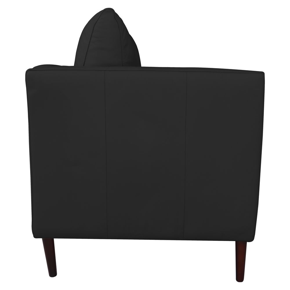Sofá 2 Lugares Decorativo Sala de Estar 120cm Pés Palito Lubbock Couro Preto G58 - Gran Belo