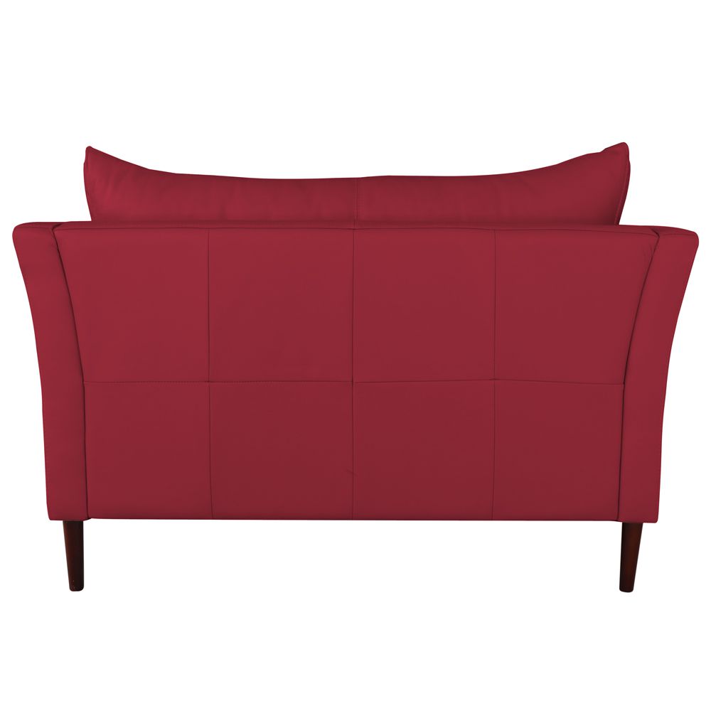 Sofá 2 Lugares Decorativo Sala de Estar 120cm Pés Palito Lubbock Couro Vermelho G58 - Gran Belo