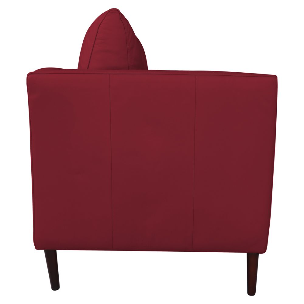 Sofá 2 Lugares Decorativo Sala de Estar 120cm Pés Palito Lubbock Couro Vermelho G58 - Gran Belo