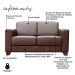 Sofá 2 Lugares Estocolmo 155cm Couro Chocolate G03 - Gran Belo