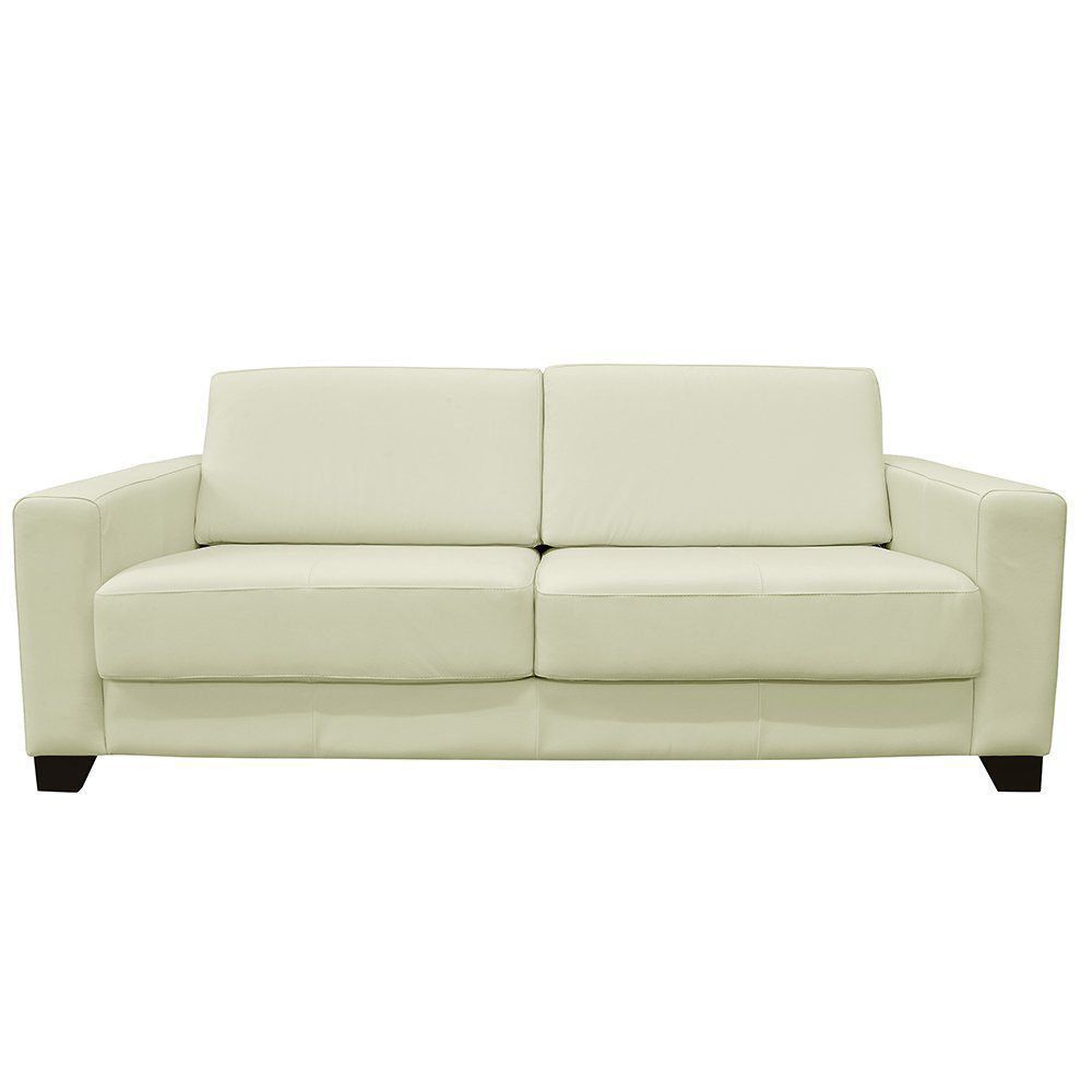 Sofá 2 Lugares Estocolmo 155cm Couro Off White G03 - Gran Belo