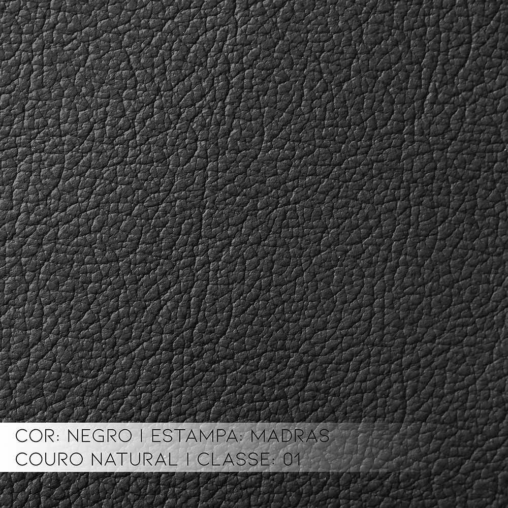 Sofá 2 Lugares Laura 160cm Couro Negro G03 - Gran Belo
