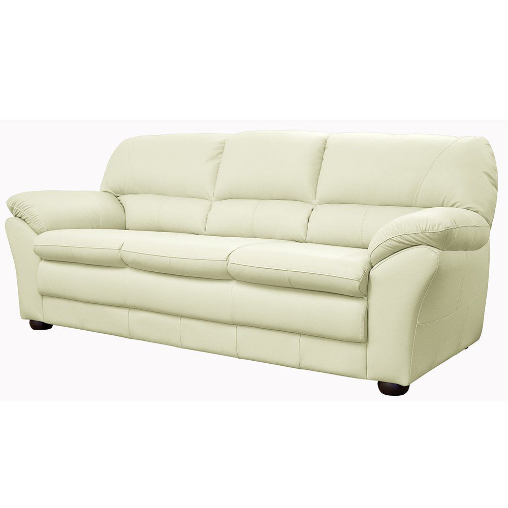 Sofá 2 Lugares Laura 160cm Couro Off White - Gran Belo