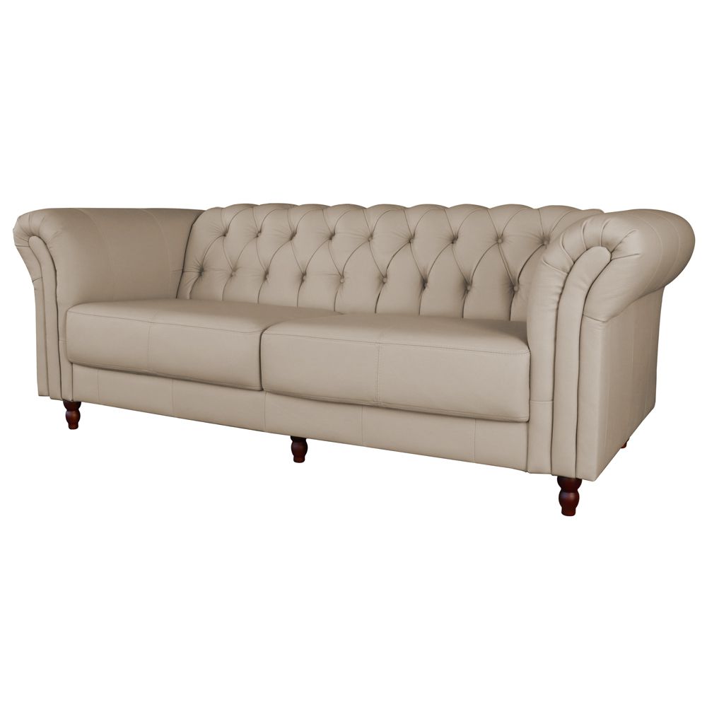 Sofá 2 Lugares Maggiore 180cm Couro Bege G58 - Gran Belo