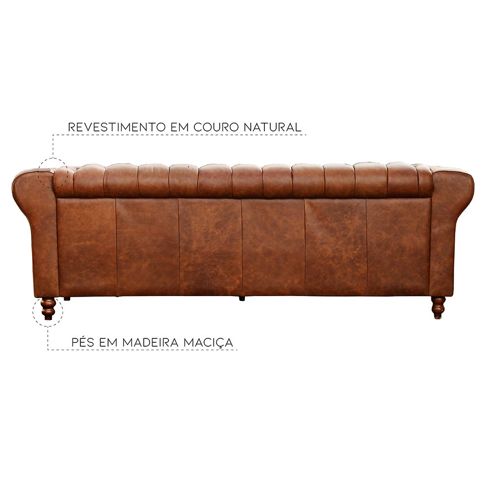 Sofá 2 Lugares Maggiore 180cm Couro Mel - Gran Belo