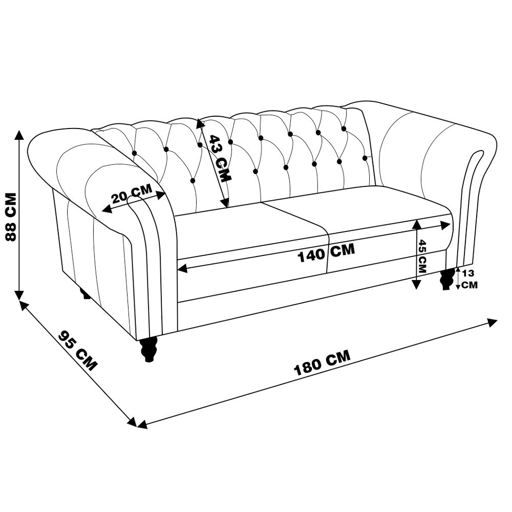 Sofá 2 Lugares Maggiore 180cm Couro Off White G58 - Gran Belo