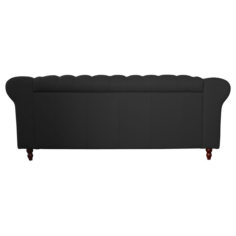 Sofá 2 Lugares Maggiore 180cm Couro Preto - Gran Belo